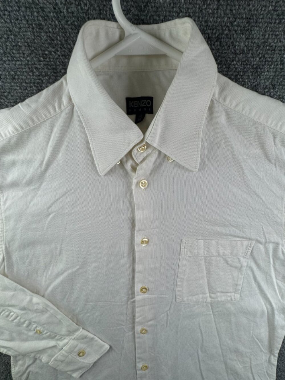Kenzo Long Sleeve Button Up Shirt Striped White Size 15.5 Adult Cotton Designer